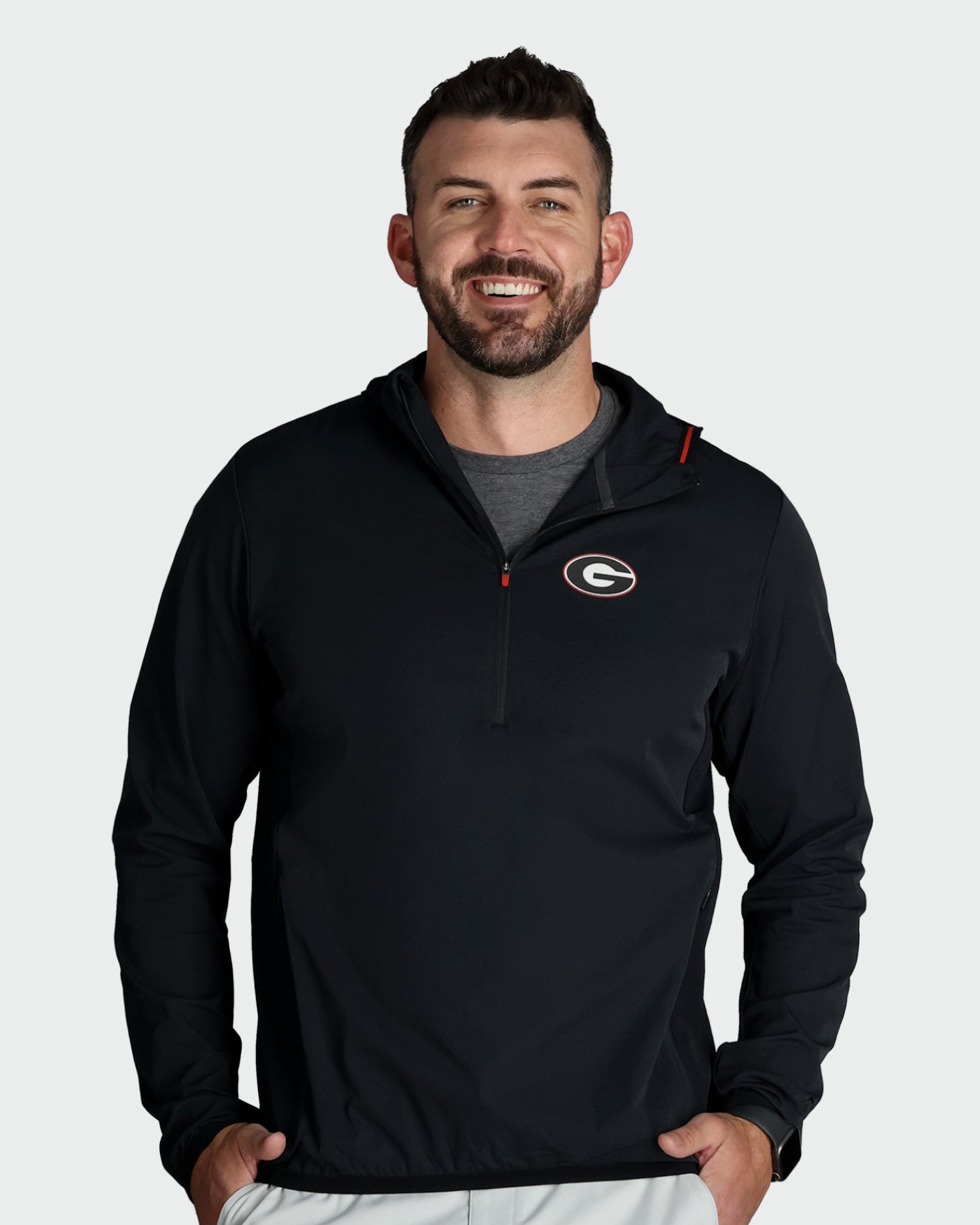 TJ Is 6’3”, wearing a size large.